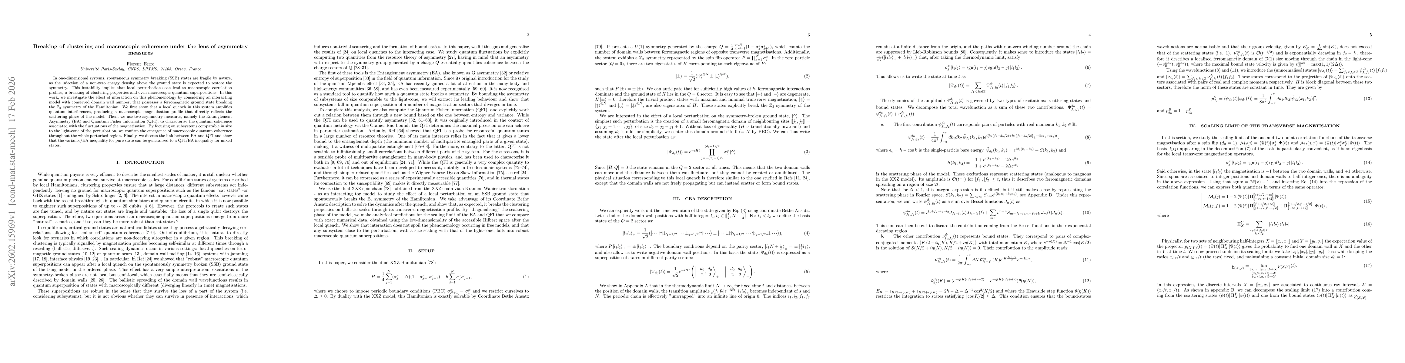 Thumbnail for Breaking of clustering and macroscopic coherence under the lens of asymmetry measures