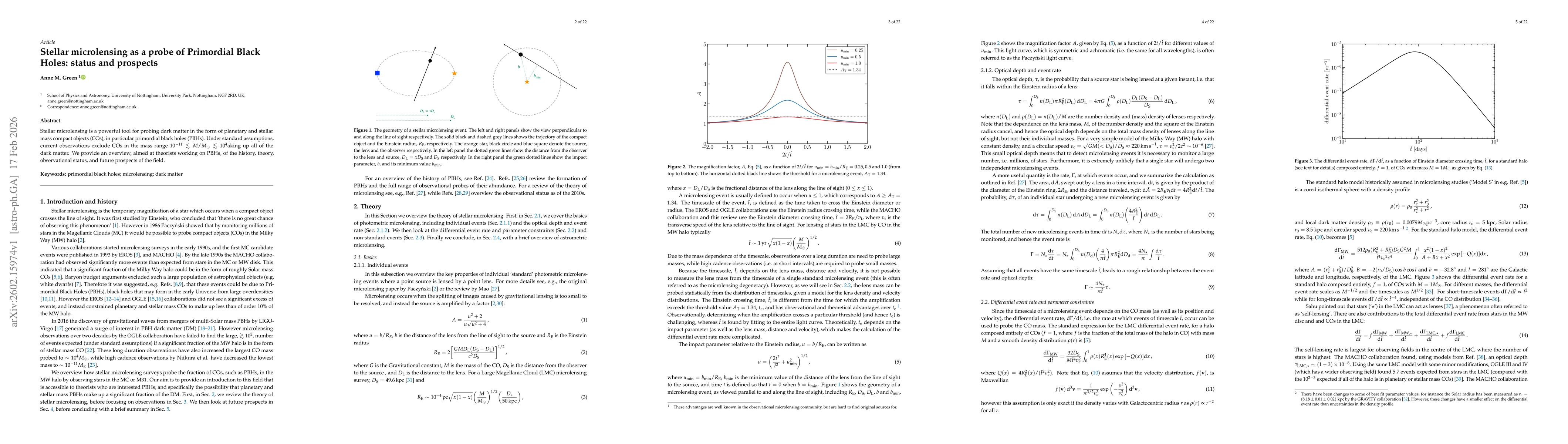 Thumbnail for Stellar microlensing as a probe of Primordial Black Holes: status and prospects