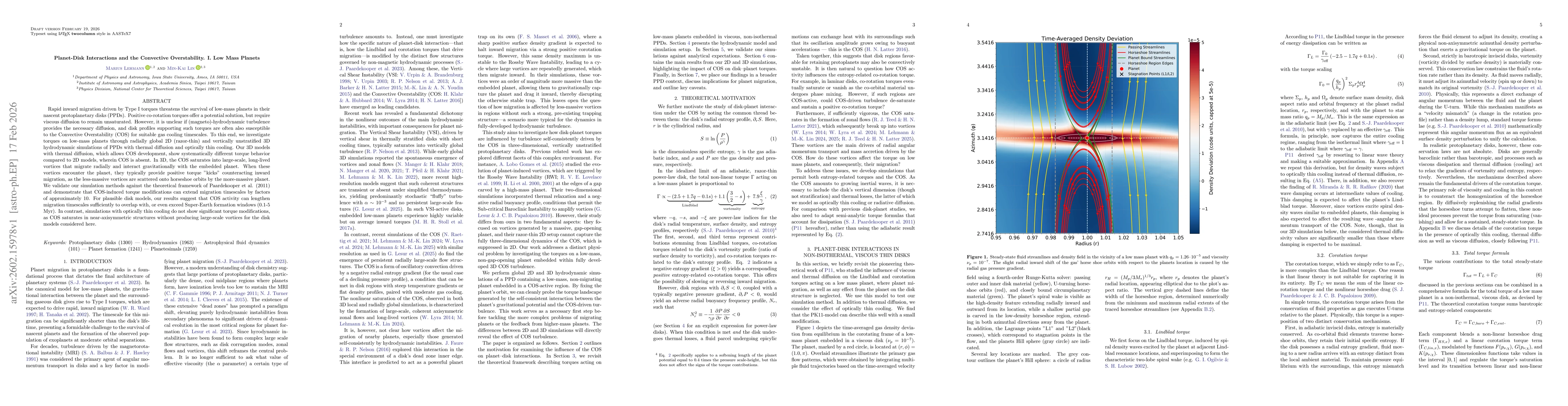 Thumbnail for Planet-Disk Interactions and the Convective Overstability. I. Low Mass Planets