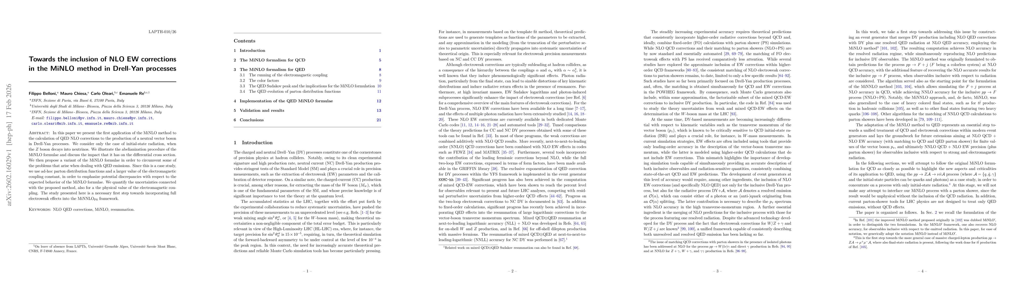 Thumbnail for Towards the inclusion of NLO EW corrections in the MiNLO method in Drell-Yan processes