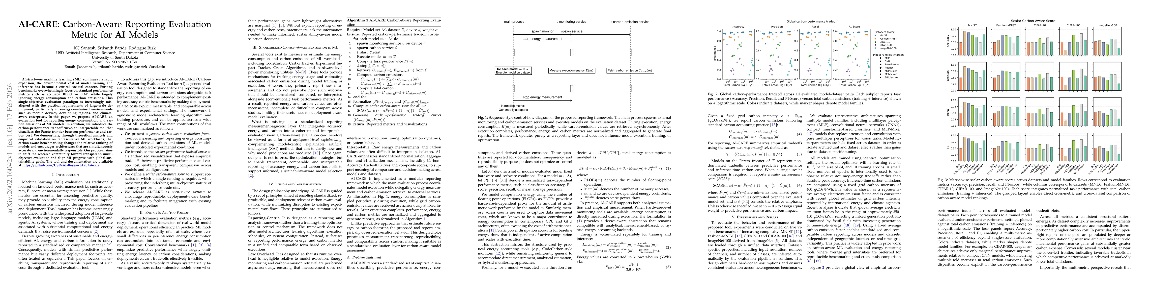 Thumbnail for AI-CARE: Carbon-Aware Reporting Evaluation Metric for AI Models