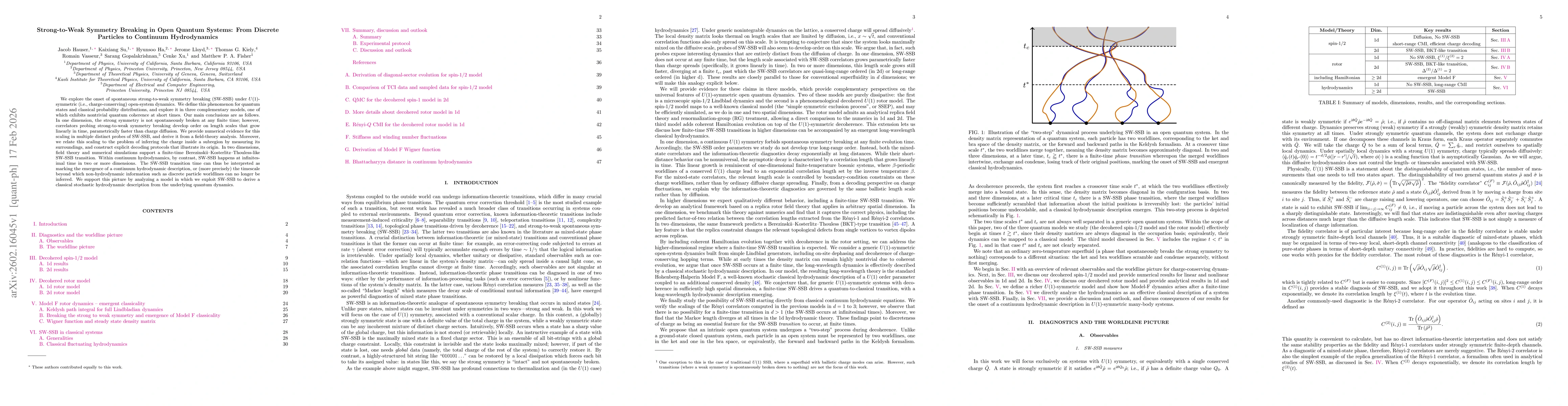 Thumbnail for Strong-to-Weak Symmetry Breaking in Open Quantum Systems: From Discrete Particles to Continuum Hydrodynamics