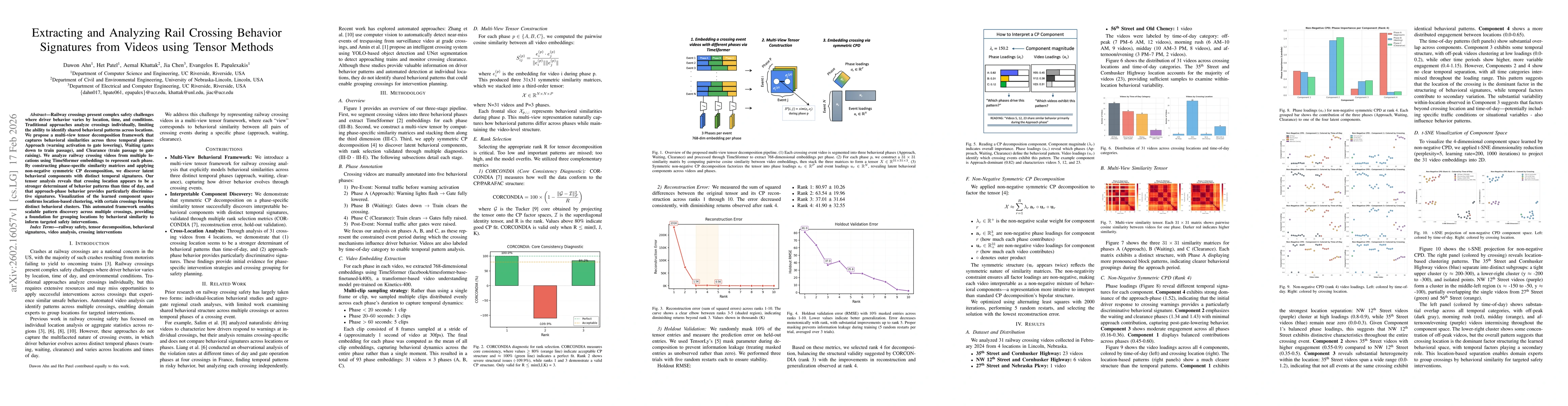 Thumbnail for Extracting and Analyzing Rail Crossing Behavior Signatures from Videos using Tensor Methods