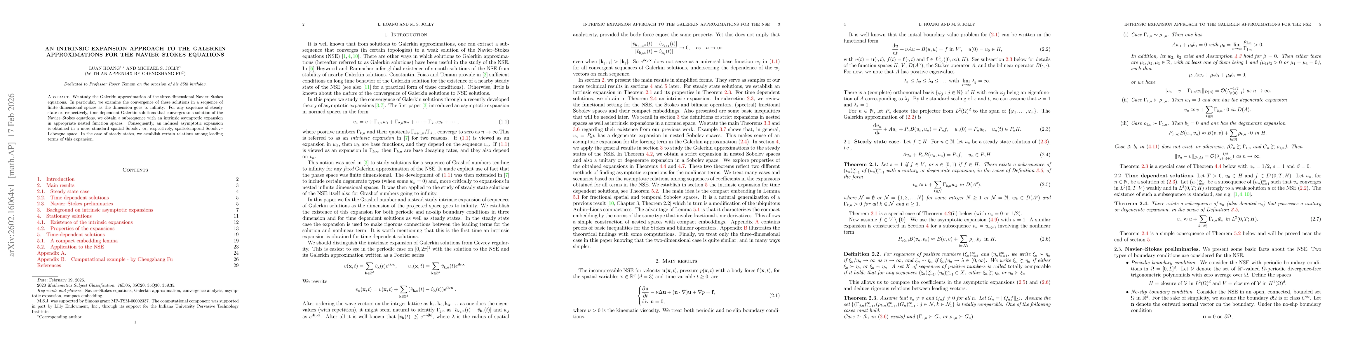 Thumbnail for An intrinsic expansion approach to the Galerkin approximations for the Navier-Stokes equations