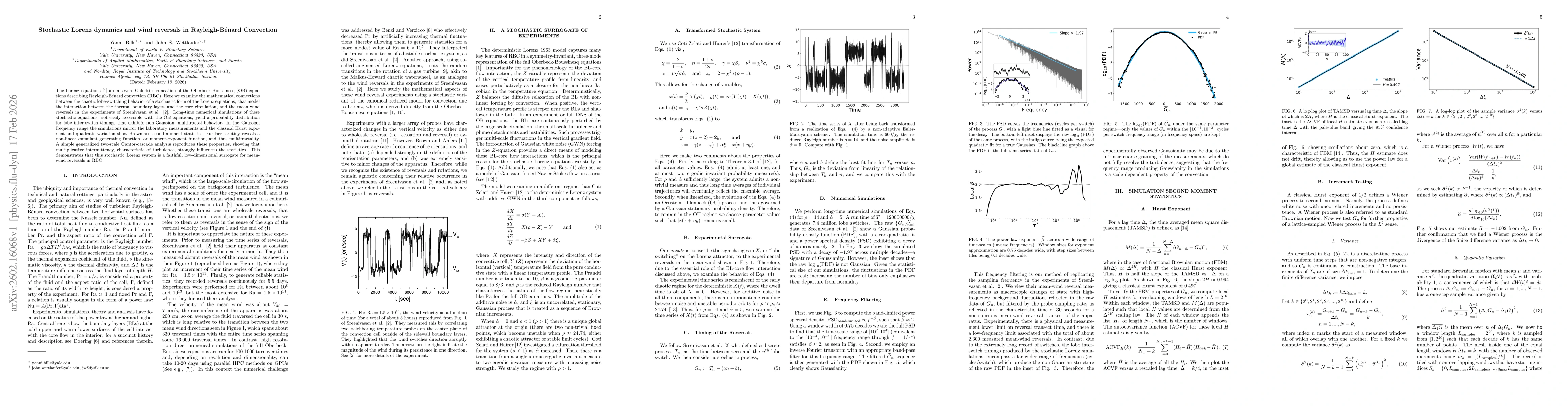 Thumbnail for Stochastic Lorenz dynamics and wind reversals in Rayleigh-Bénard Convection