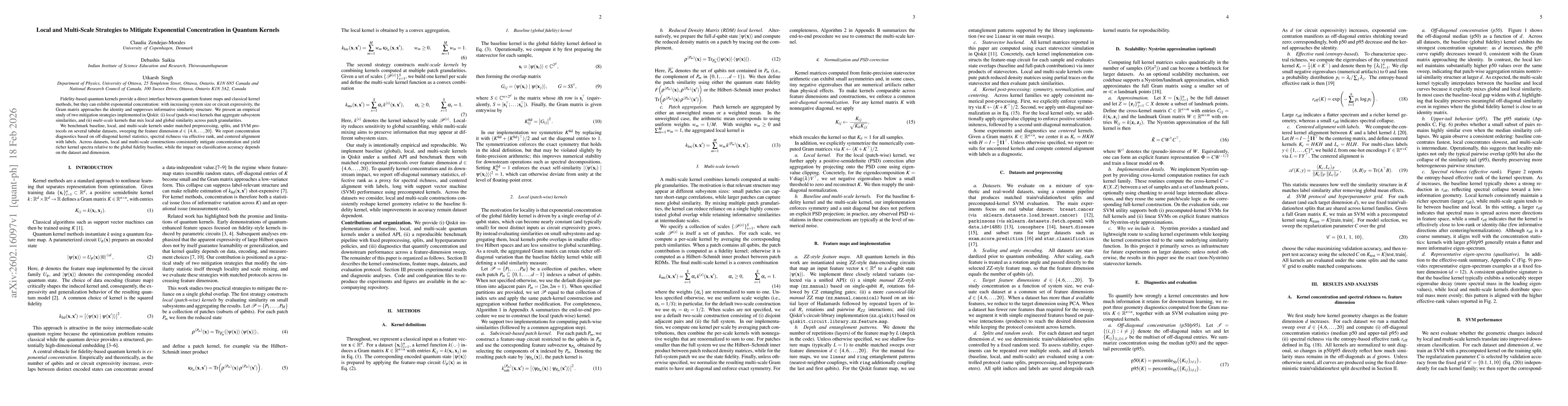 Thumbnail for Local and Multi-Scale Strategies to Mitigate Exponential Concentration in Quantum Kernels