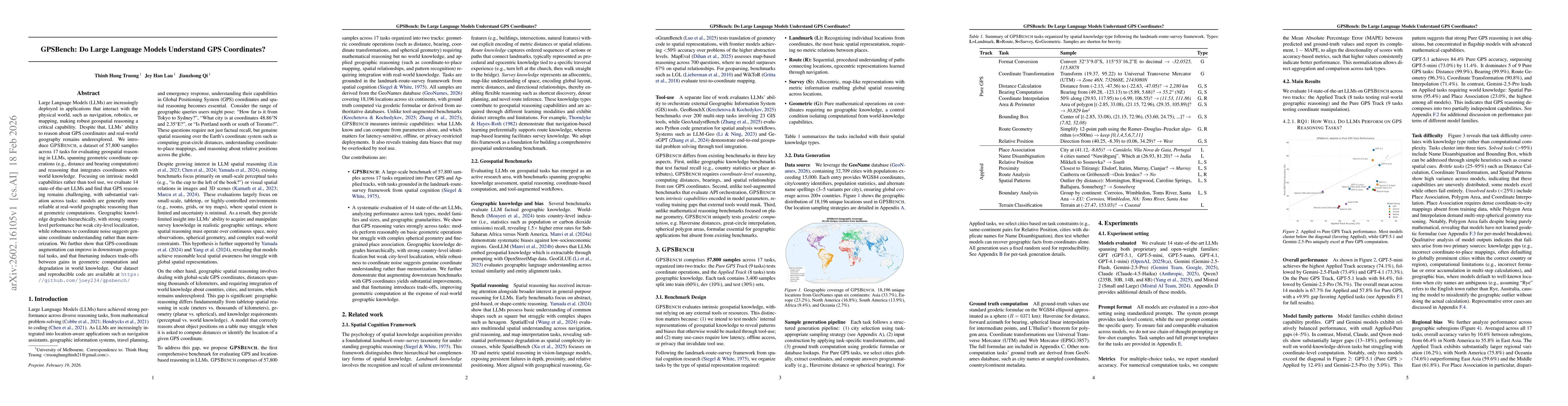 Thumbnail for GPSBench: Do Large Language Models Understand GPS Coordinates?