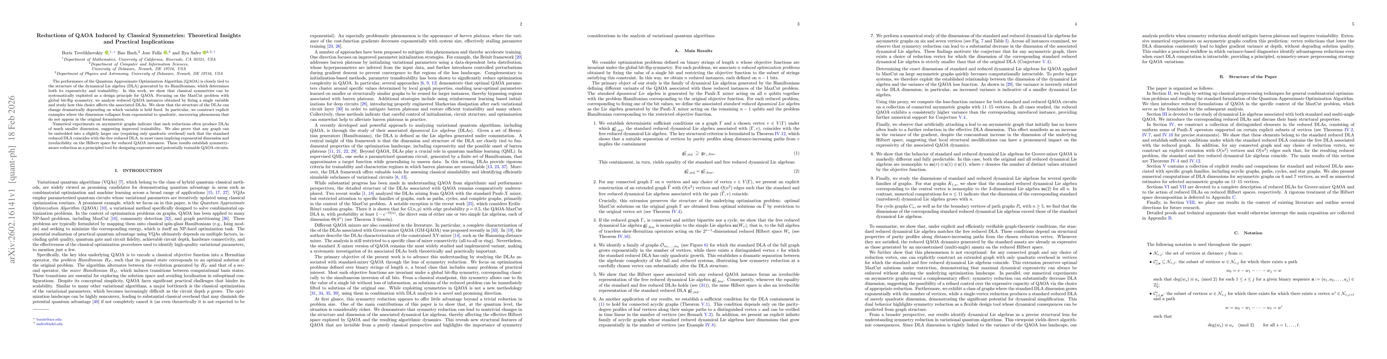Thumbnail for Reductions of QAOA Induced by Classical Symmetries: Theoretical Insights and Practical Implications
