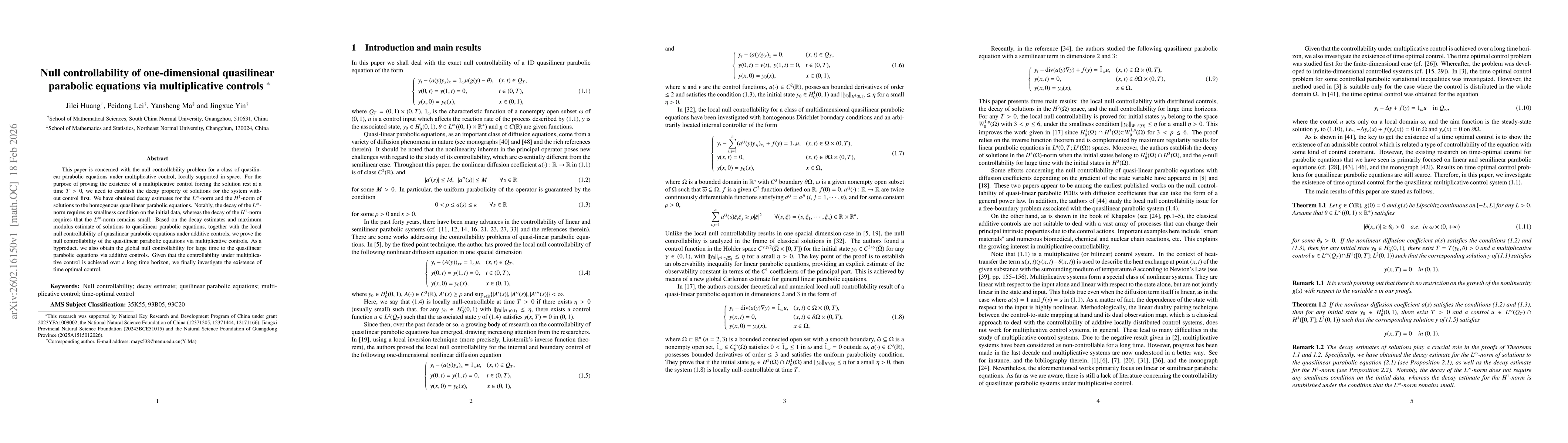 Thumbnail for Null controllability of one-dimensional quasilinear parabolic equations via multiplicative controls