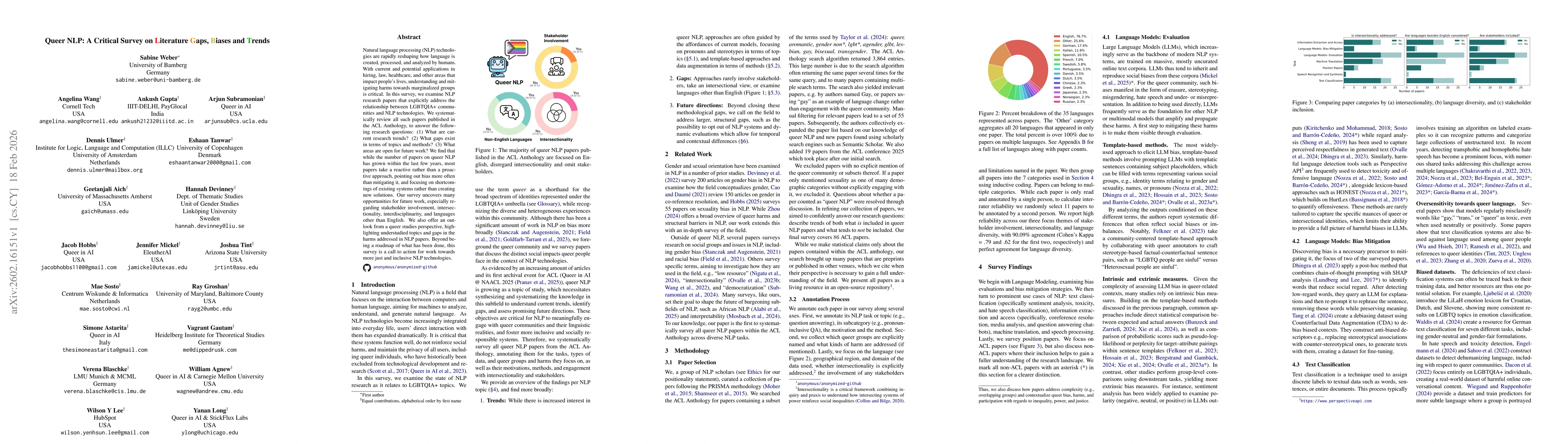 Thumbnail for Queer NLP: A Critical Survey on Literature Gaps, Biases and Trends