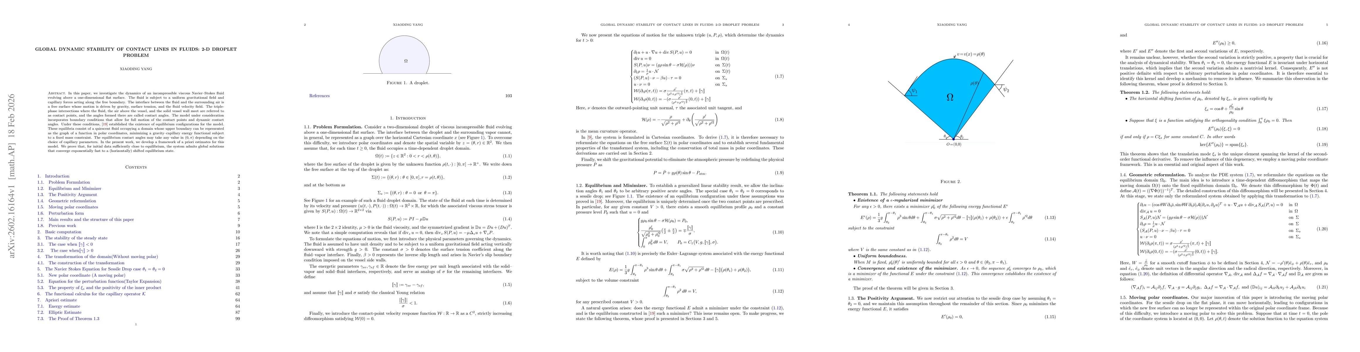 Thumbnail for Global dynamic stability of contact lines in fluids: 2-D droplet problem