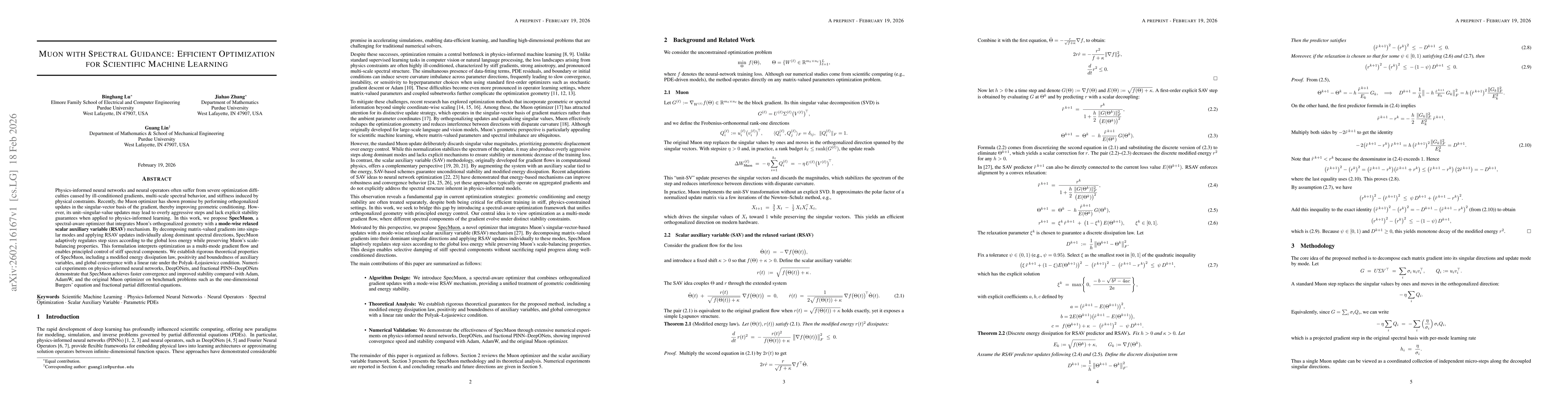 Thumbnail for Muon with Spectral Guidance: Efficient Optimization for Scientific Machine Learning