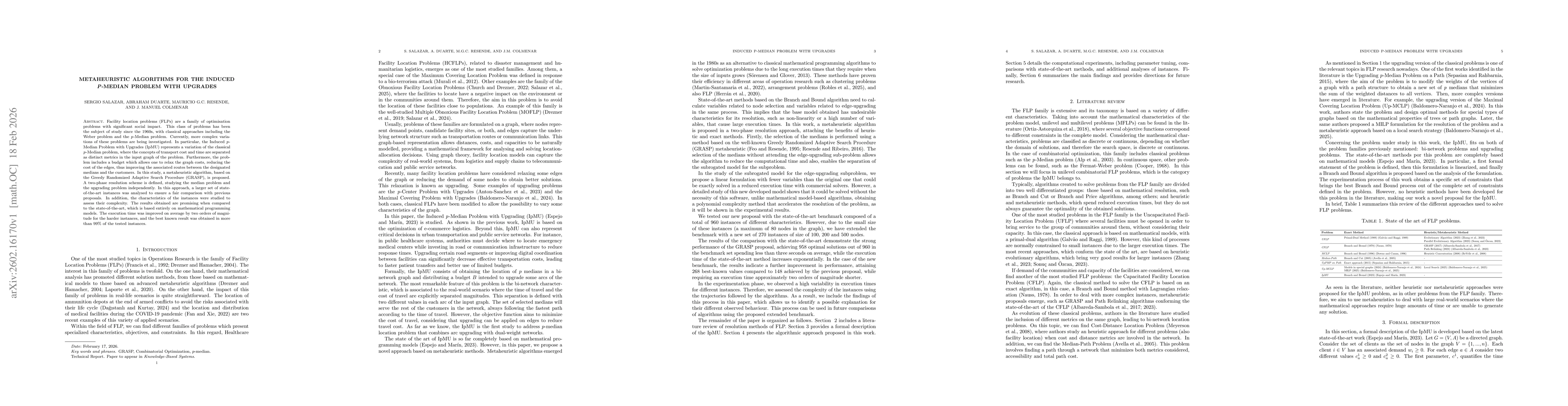 Thumbnail for Metaheuristic algorithms for the induced P-median problem with upgrades
