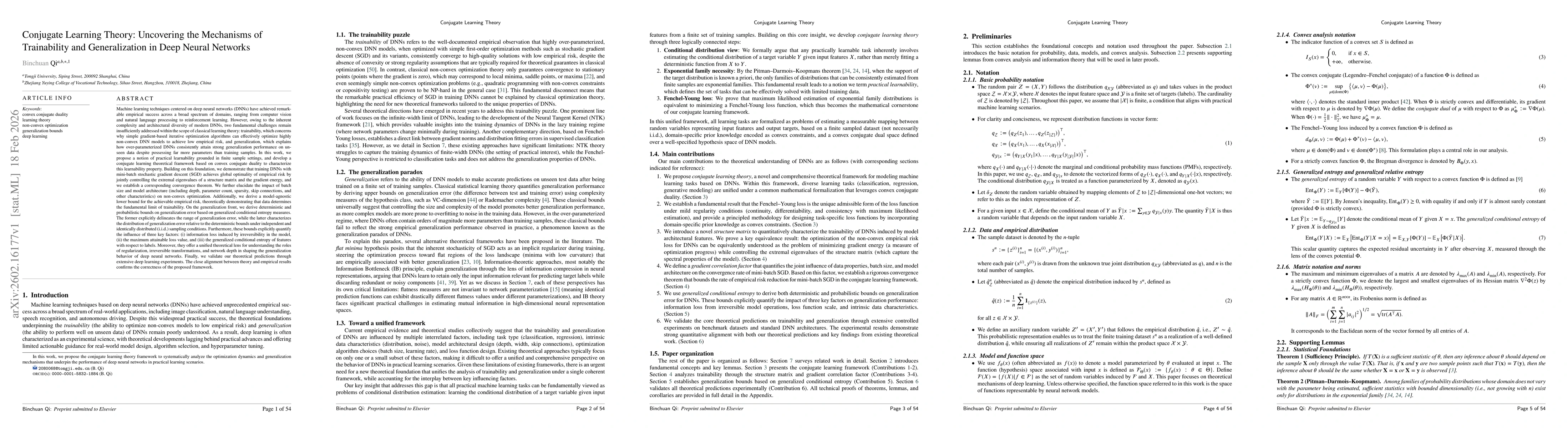 Thumbnail for Conjugate Learning Theory: Uncovering the Mechanisms of Trainability and Generalization in Deep Neural Networks