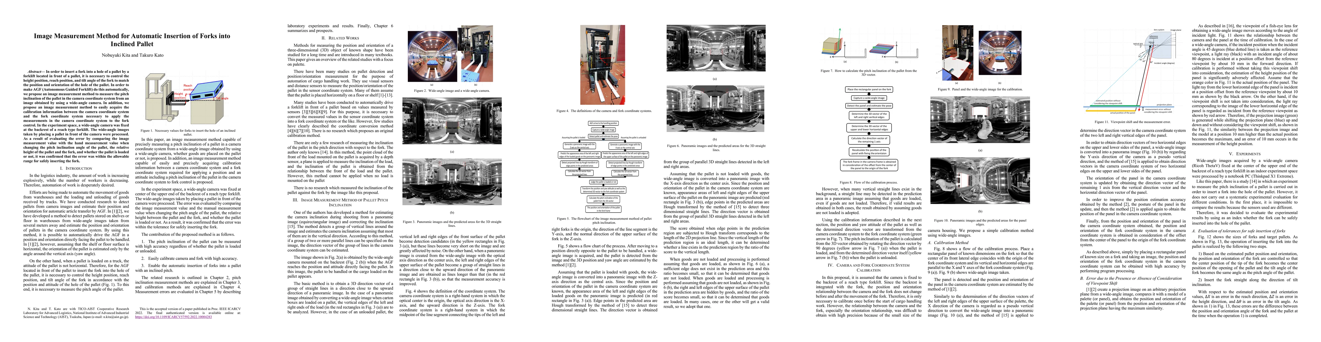 Thumbnail for Image Measurement Method for Automatic Insertion of Forks into Inclined Pallet