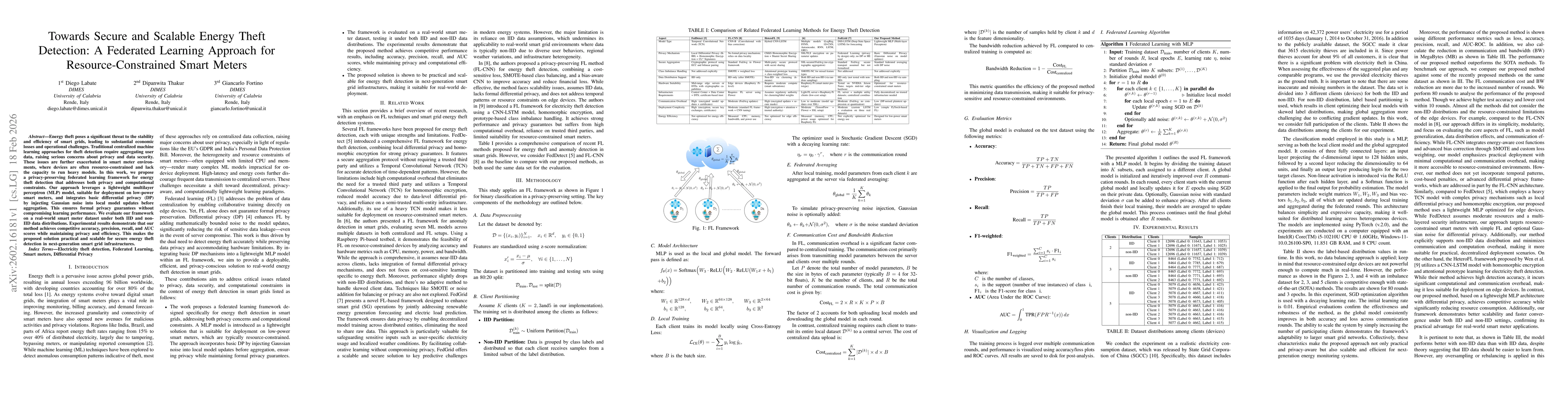 Thumbnail for Towards Secure and Scalable Energy Theft Detection: A Federated Learning Approach for Resource-Constrained Smart Meters