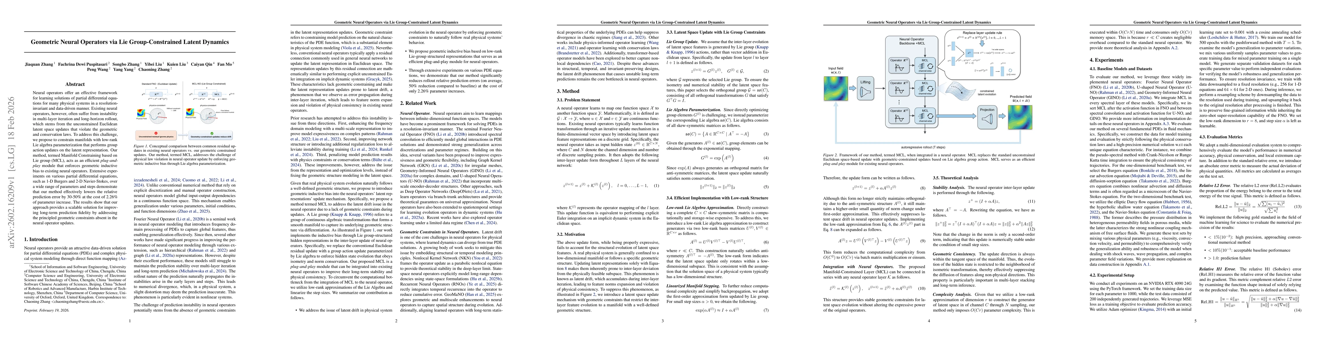 Thumbnail for Geometric Neural Operators via Lie Group-Constrained Latent Dynamics
