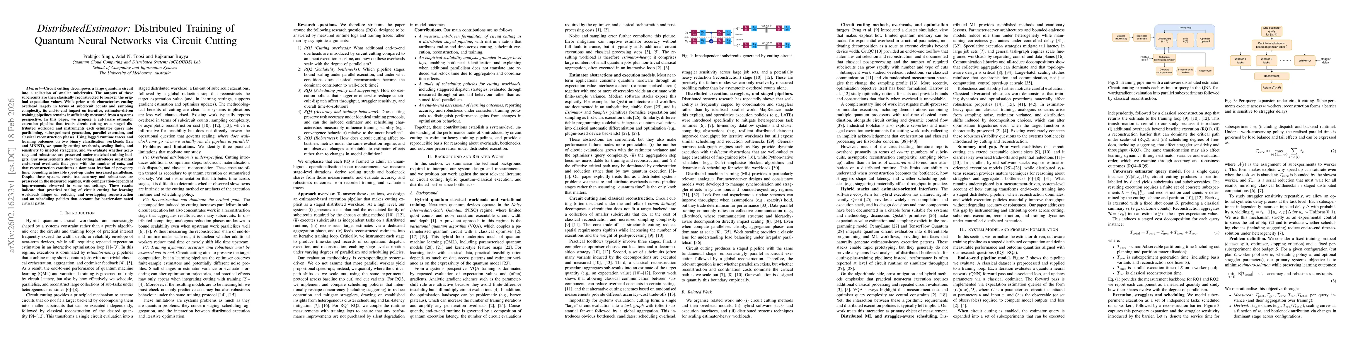 Thumbnail for DistributedEstimator: Distributed Training of Quantum Neural Networks via Circuit Cutting