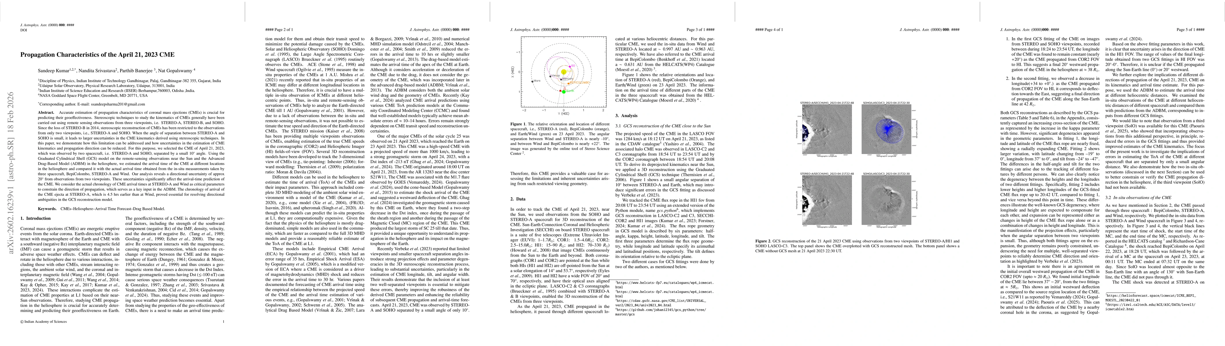 Thumbnail for Propagation Characteristics of the April 21, 2023 CME