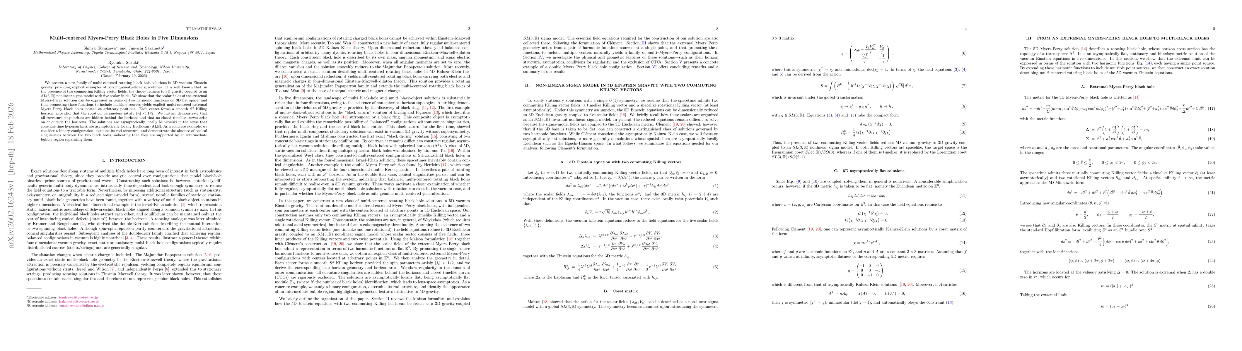 Thumbnail for Multi-centered Myers-Perry Black Holes in Five Dimensions