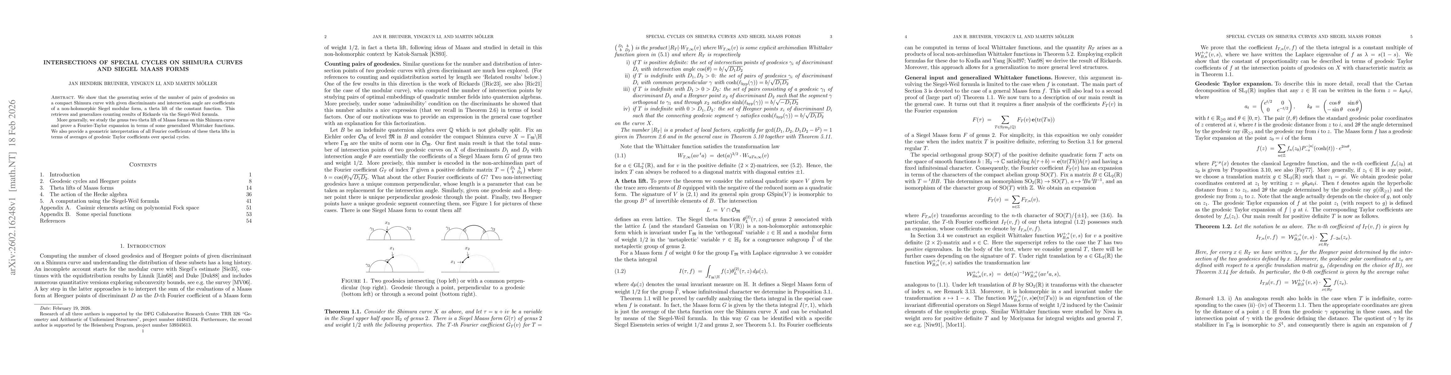 Thumbnail for Intersections of special cycles on Shimura curves and Siegel Maass forms