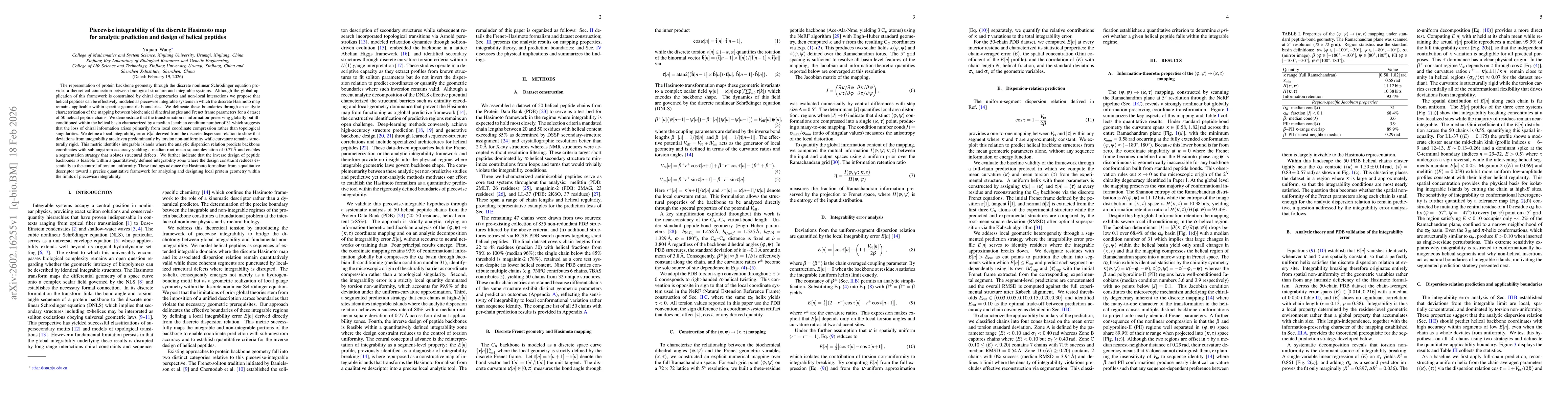 Thumbnail for Piecewise integrability of the discrete Hasimoto map for analytic prediction and design of helical peptides