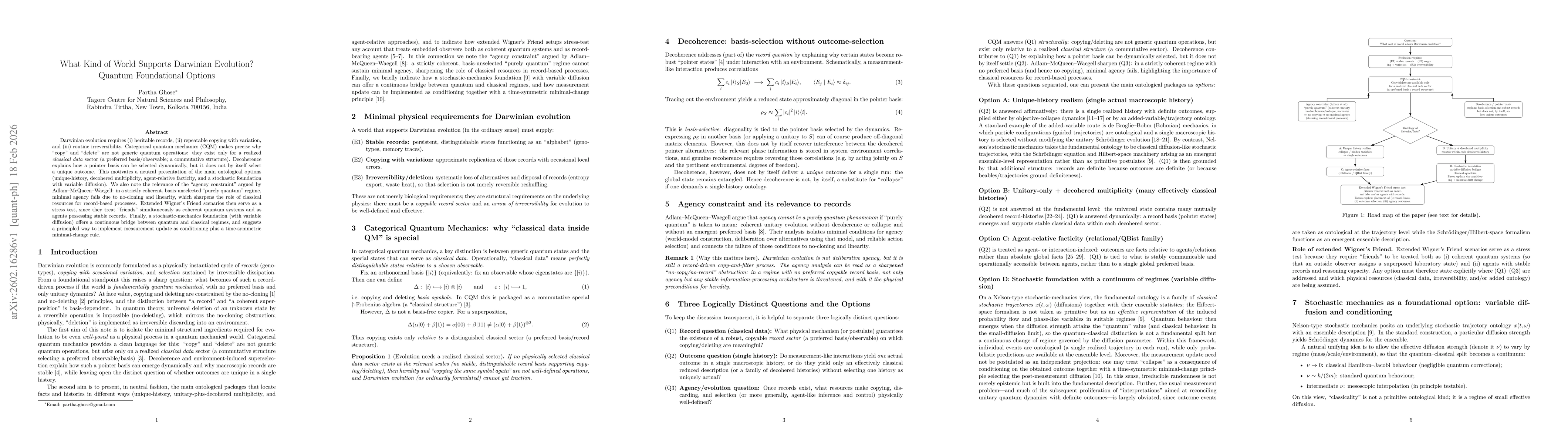 Thumbnail for What Kind of World Supports Darwinian Evolution? Quantum Foundational Options