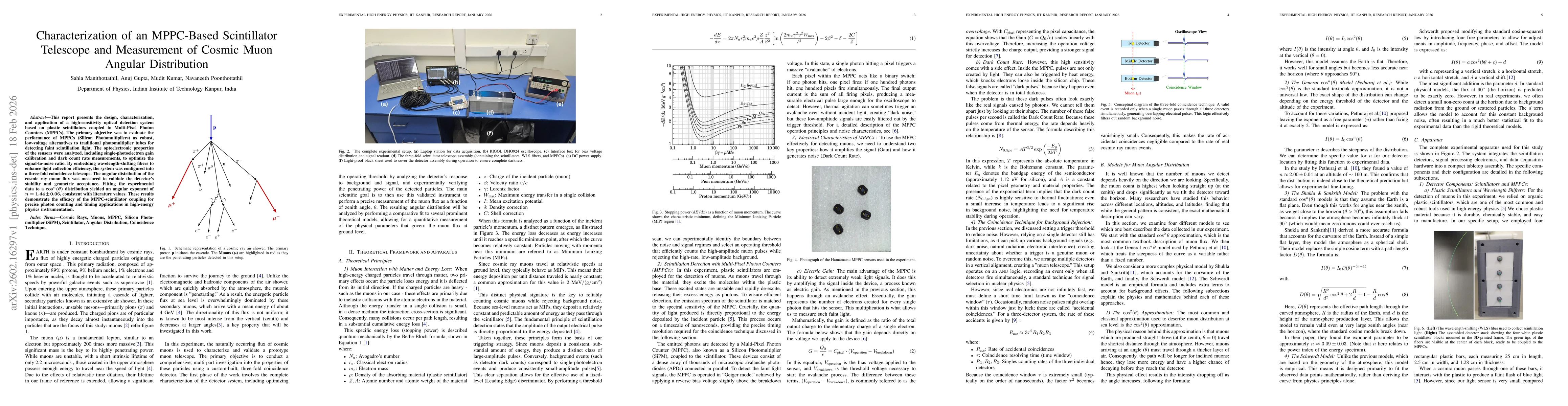 Thumbnail for Characterization of an MPPC-Based Scintillator Telescope and Measurement of Cosmic Muon Angular Distribution