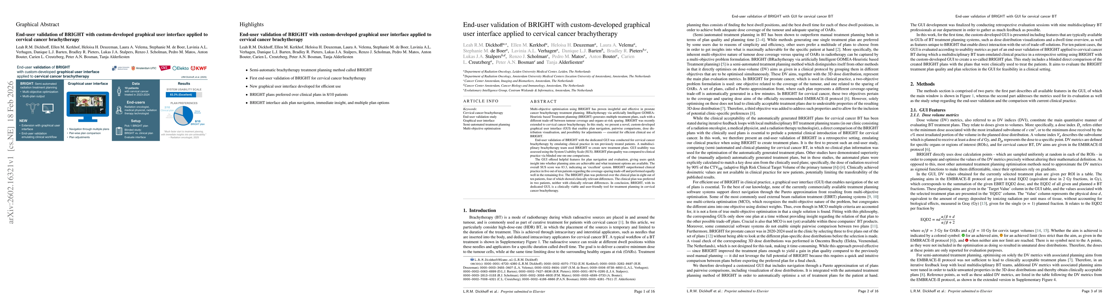 Thumbnail for End-user validation of BRIGHT with custom-developed graphical user interface applied to cervical cancer brachytherapy