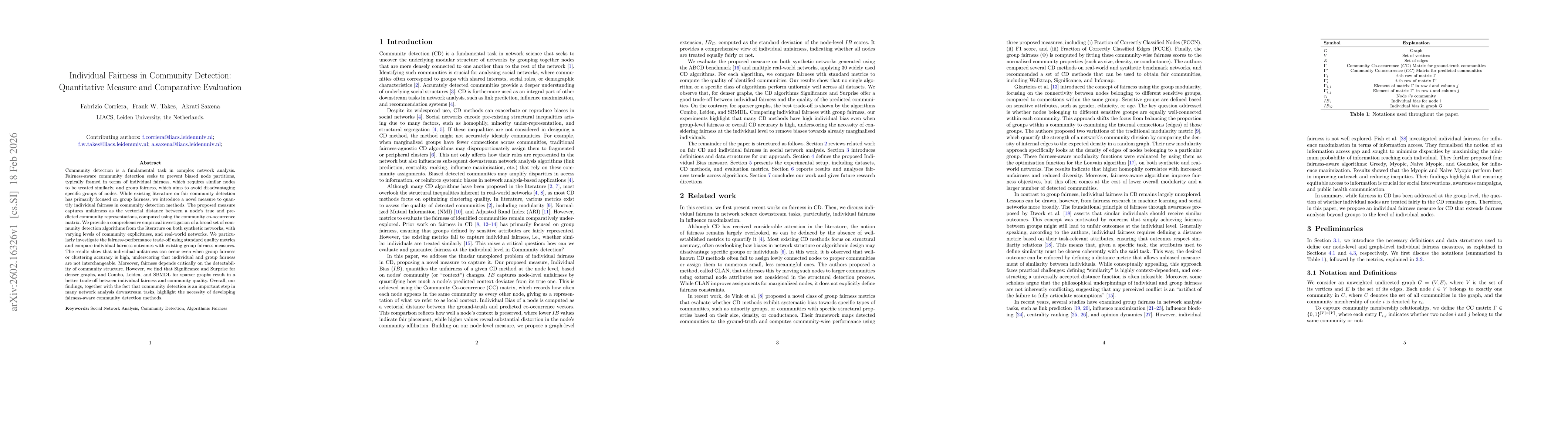 Thumbnail for Individual Fairness in Community Detection: Quantitative Measure and Comparative Evaluation