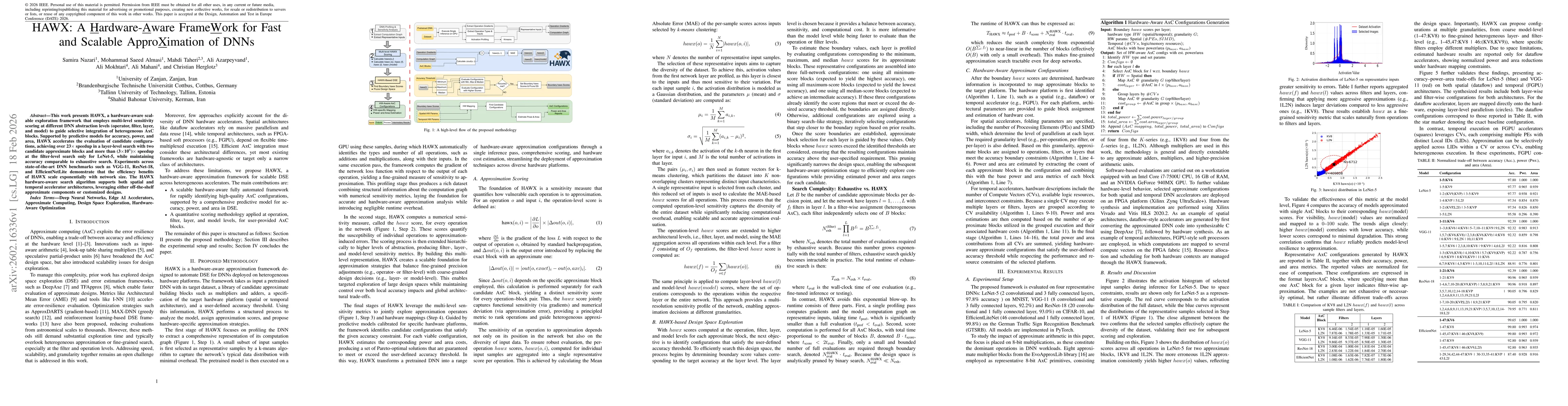 Thumbnail for HAWX: A Hardware-Aware FrameWork for Fast and Scalable ApproXimation of DNNs