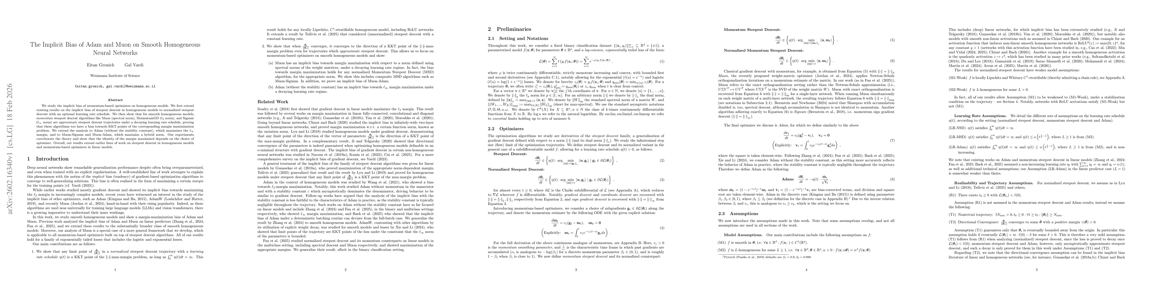 Thumbnail for The Implicit Bias of Adam and Muon on Smooth Homogeneous Neural Networks