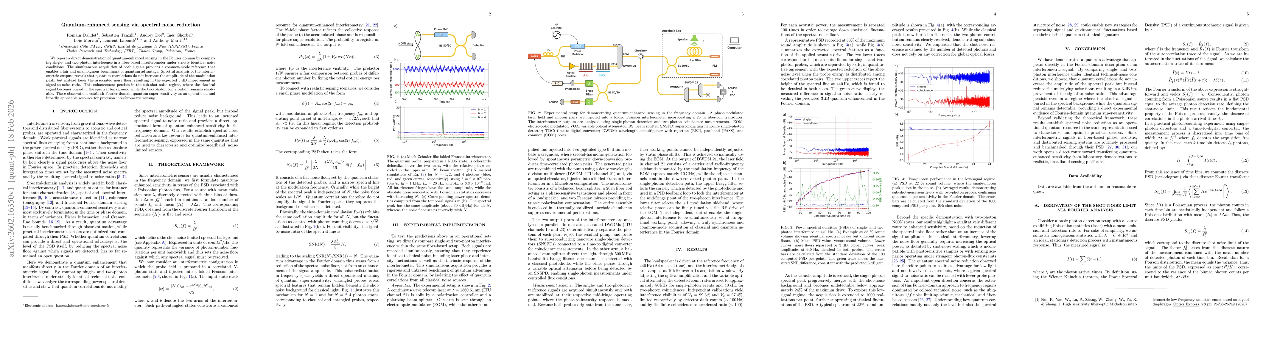 Thumbnail for Quantum-enhanced sensing via spectral noise reduction