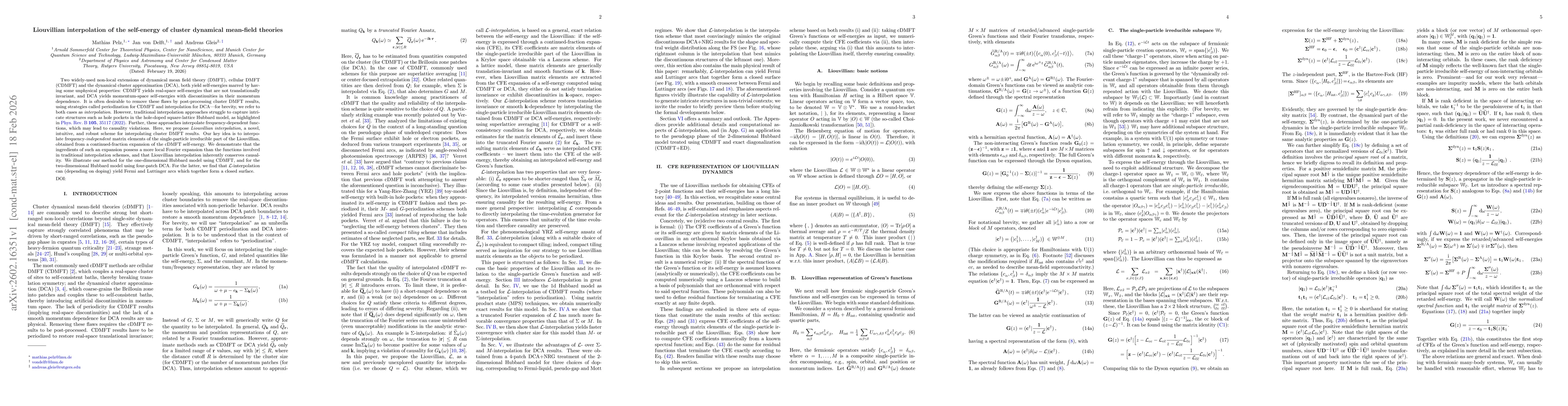 Thumbnail for Liouvillian interpolation of the self-energy of cluster dynamical mean-field theories