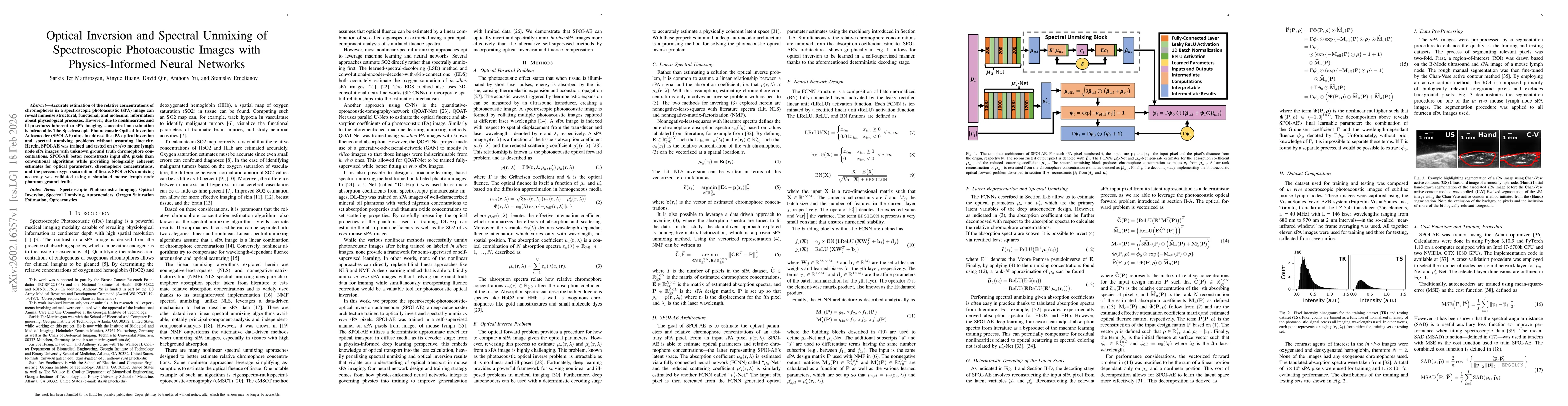 Thumbnail for Optical Inversion and Spectral Unmixing of Spectroscopic Photoacoustic Images with Physics-Informed Neural Networks