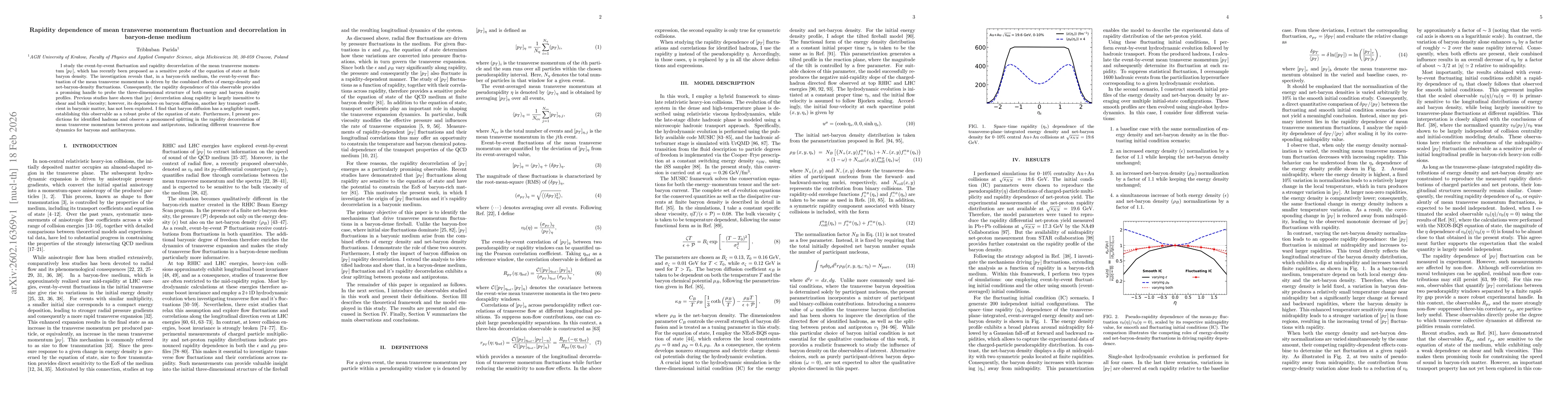 Thumbnail for Rapidity dependence of mean transverse momentum fluctuation and decorrelation in baryon-dense medium