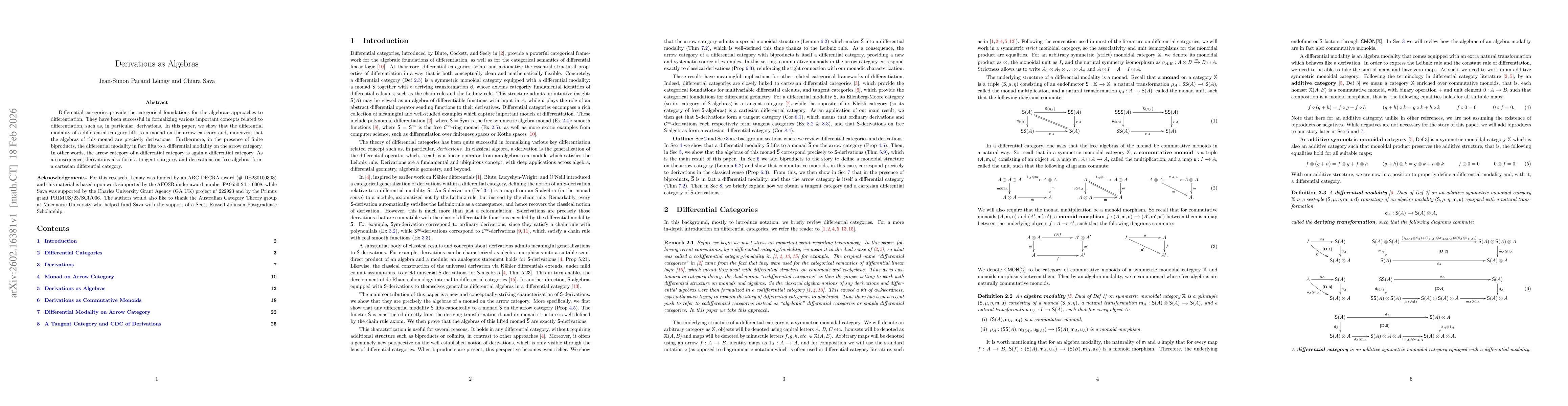 Thumbnail for Derivations as Algebras