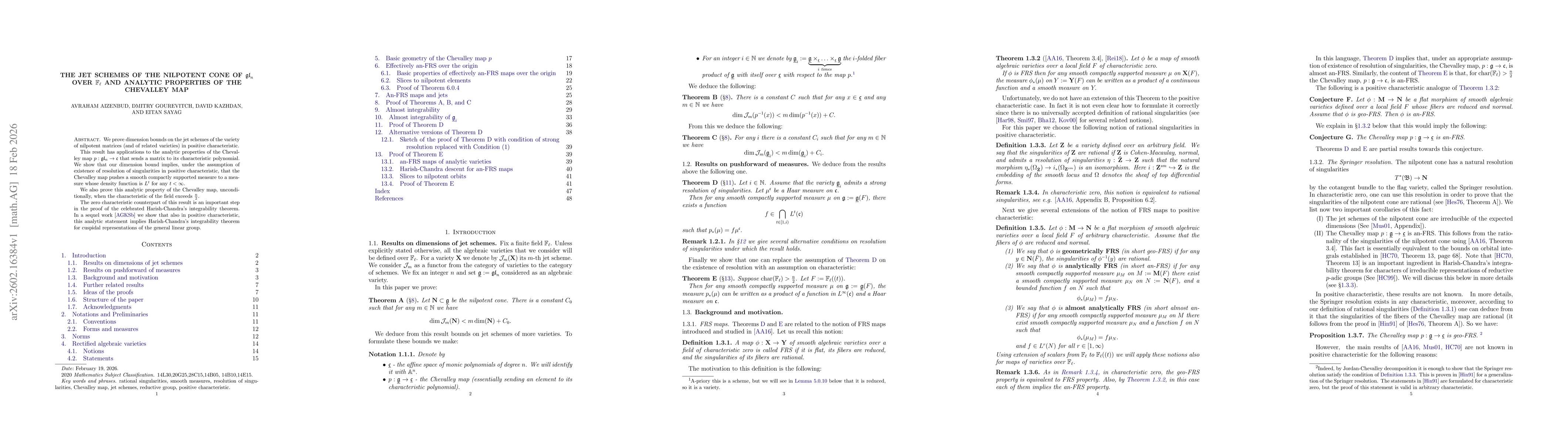Thumbnail for The jet schemes of the nilpotent cone of $\mathfrak{gl}_n$ over $\mathbb{F}_\ell$ and analytic properties of the Chevalley map