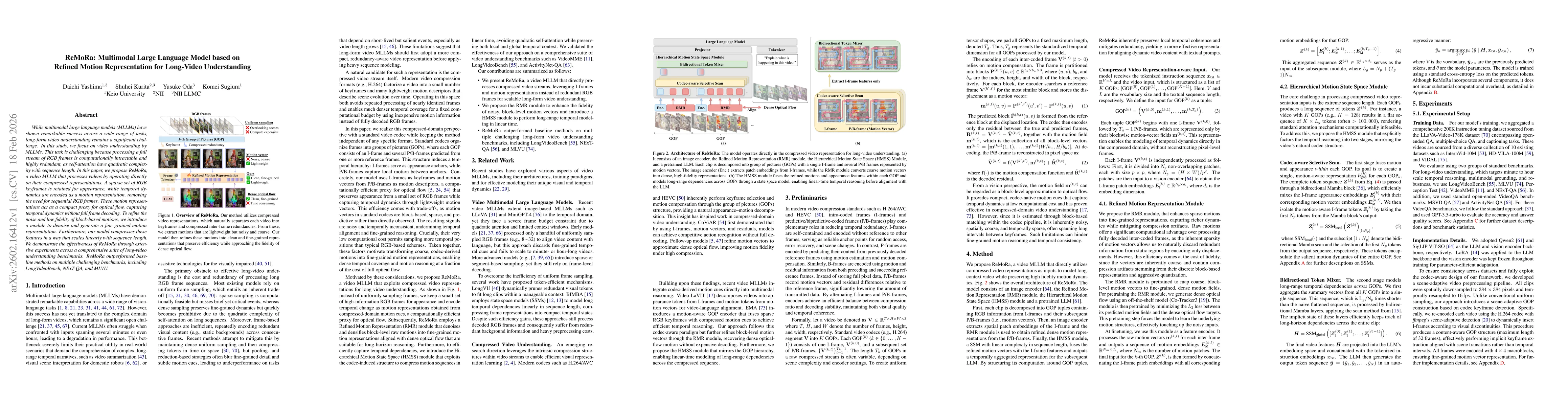 Thumbnail for ReMoRa: Multimodal Large Language Model based on Refined Motion Representation for Long-Video Understanding