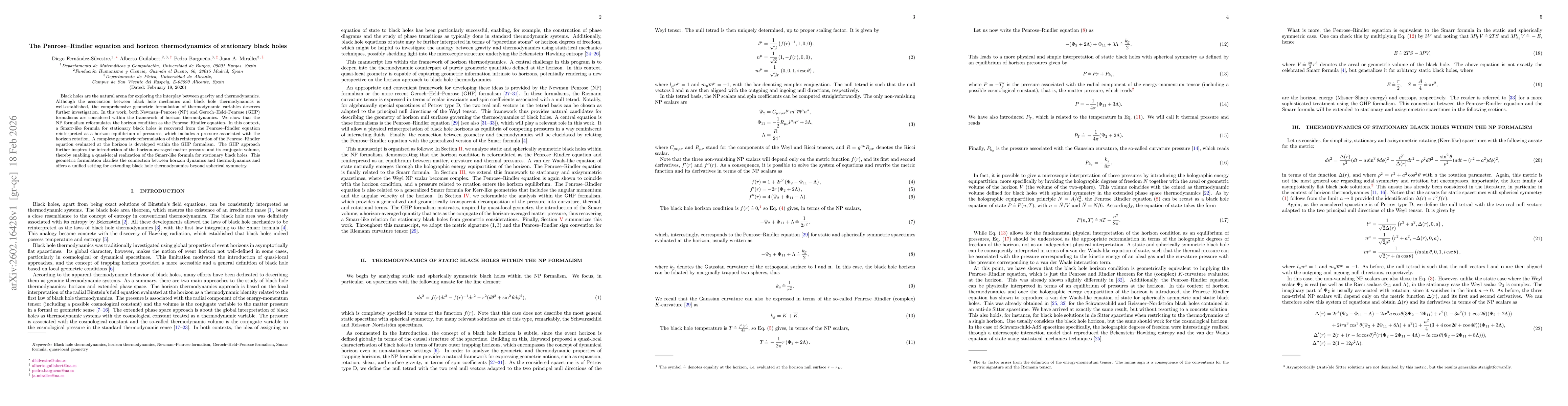 Thumbnail for The Penrose-Rindler equation and horizon thermodynamics of stationary black holes