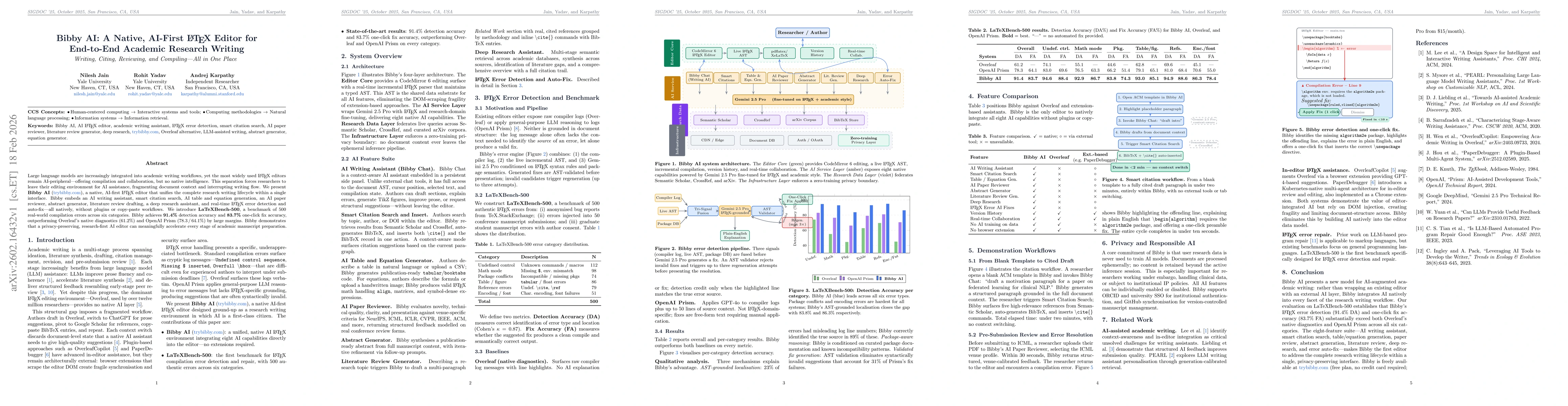 Thumbnail for Bibby AI -- AI Latex Editor writing assistant for researchers vs Overleaf Alternative vs OpenAI Prism. (Bibby AI Latex Editor)