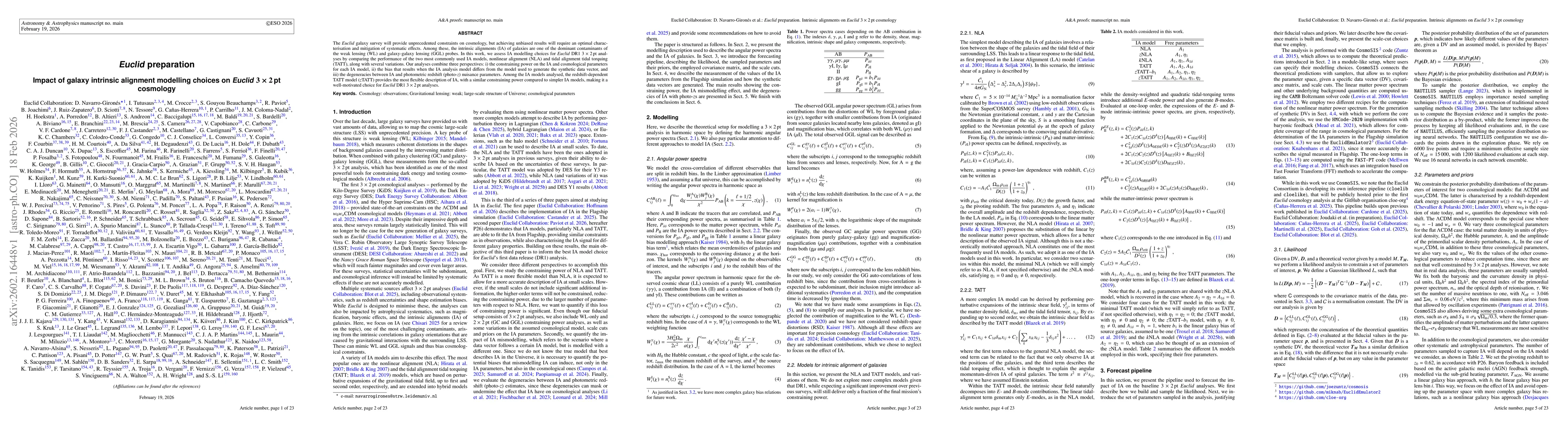 Thumbnail for Euclid preparation. Impact of galaxy intrinsic alignment modelling choices on Euclid 3x2pt cosmology