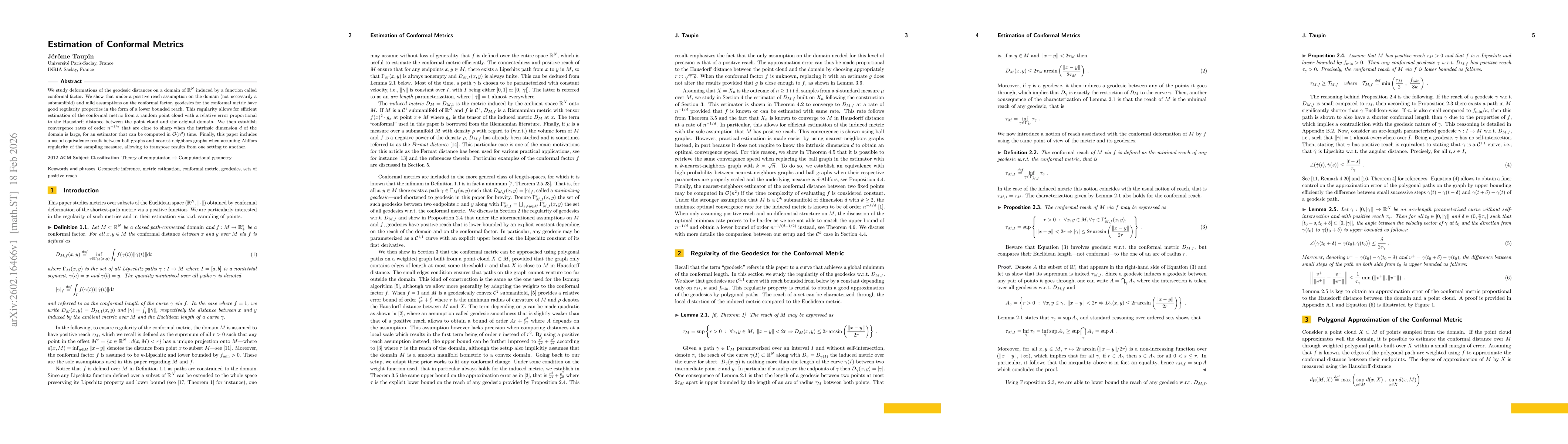 Thumbnail for Estimation of Conformal Metrics