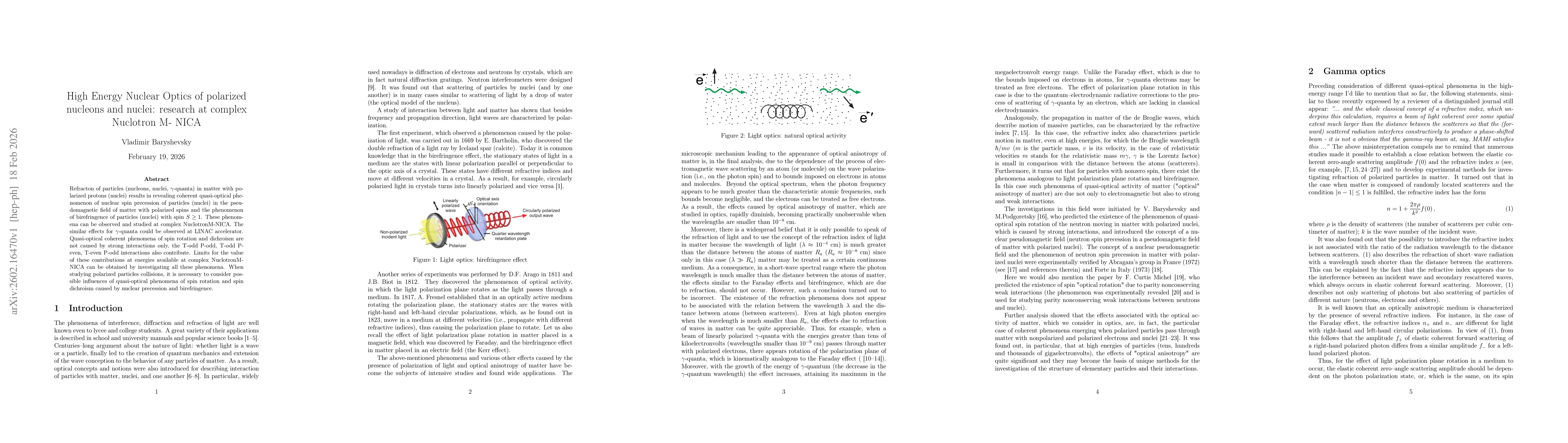 Thumbnail for High Energy Nuclear Optics of polarized nucleons and nuclei: research at complex Nuclotron M- NICA