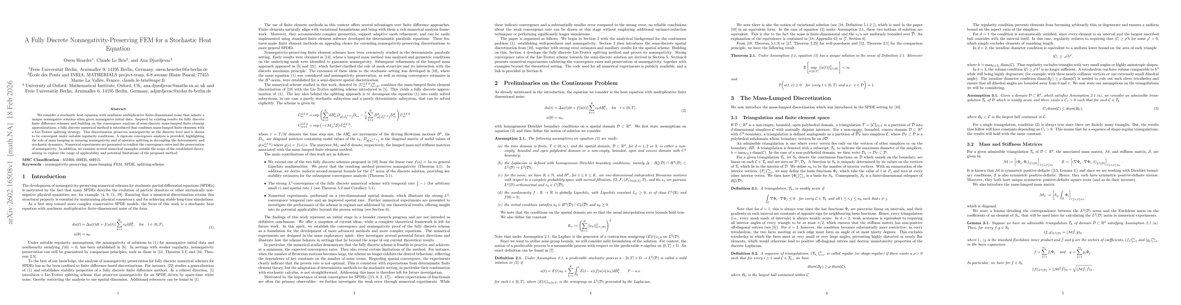 Thumbnail for A Fully Discrete Nonnegativity-Preserving FEM for a Stochastic Heat Equation