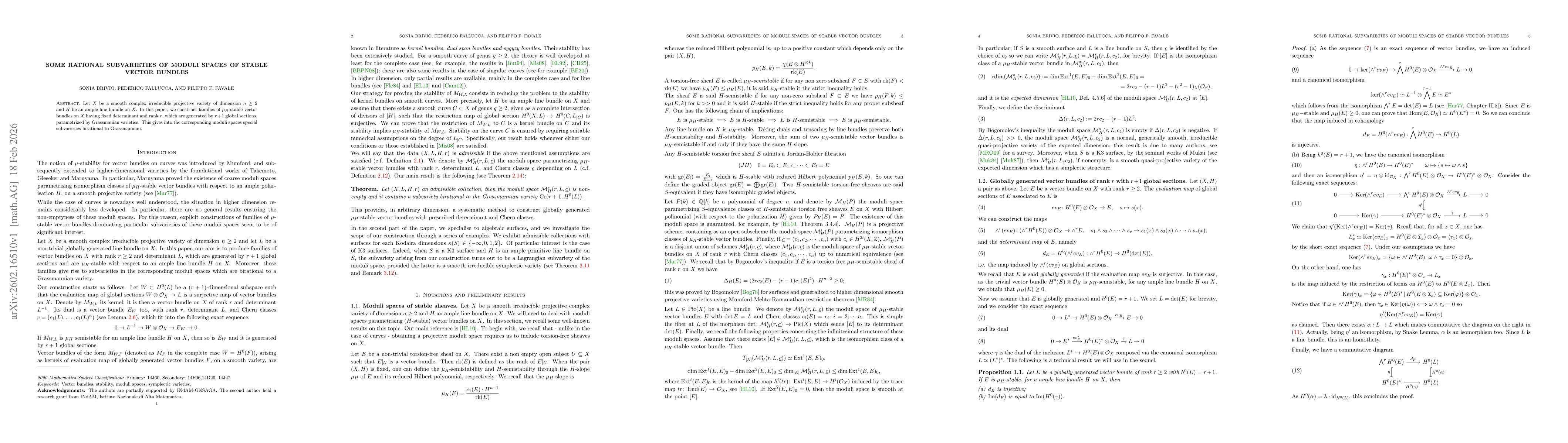 Thumbnail for Some rational subvarieties of moduli spaces of stable vector bundles