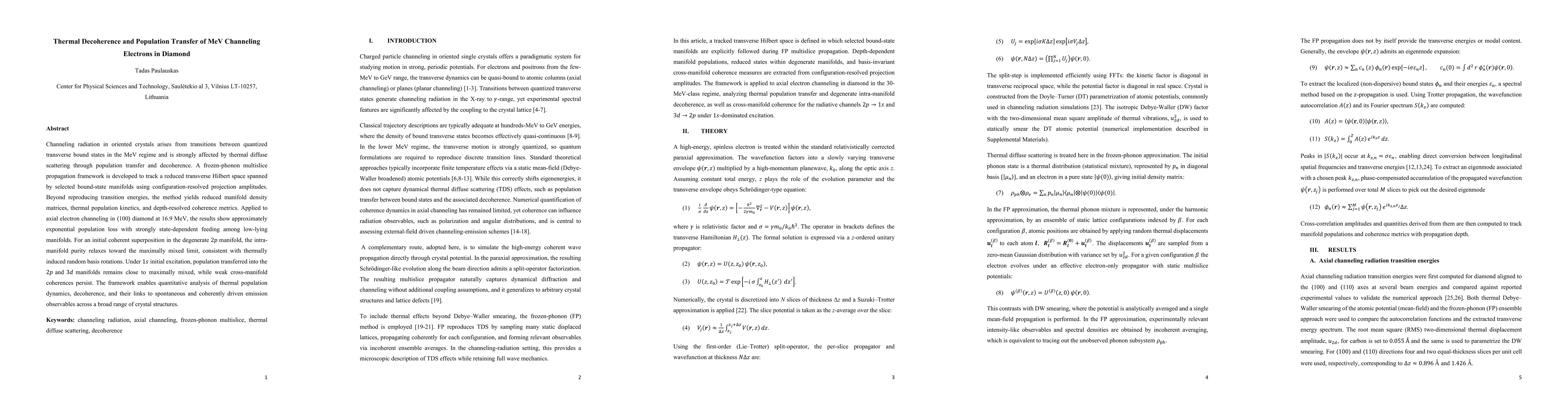 Thumbnail for Thermal Decoherence and Population Transfer of MeV Channeling Electrons in Diamond