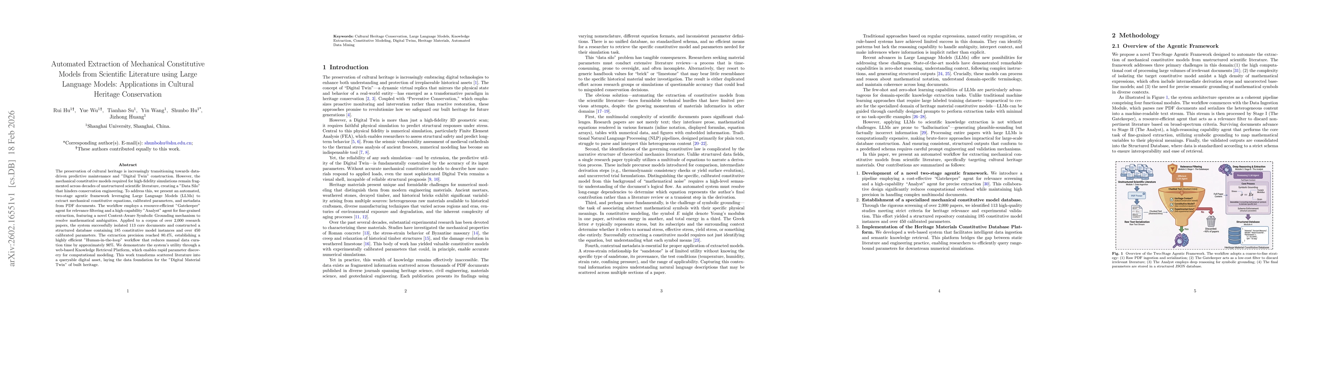 Thumbnail for Automated Extraction of Mechanical Constitutive Models from Scientific Literature using Large Language Models: Applications in Cultural Heritage Conservation