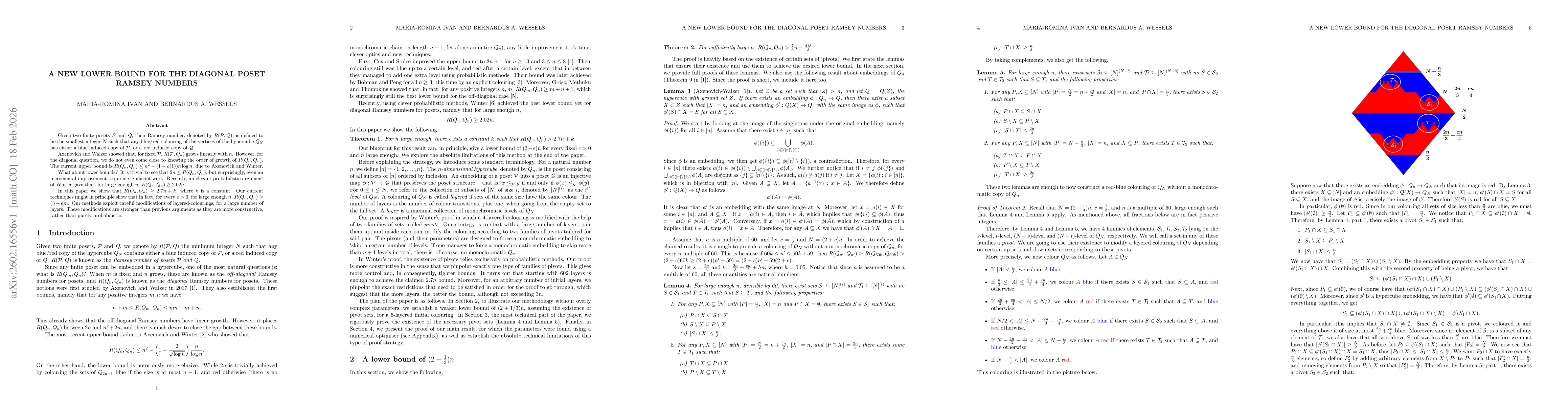Thumbnail for A New Lower Bound for the Diagonal Poset Ramsey Numbers