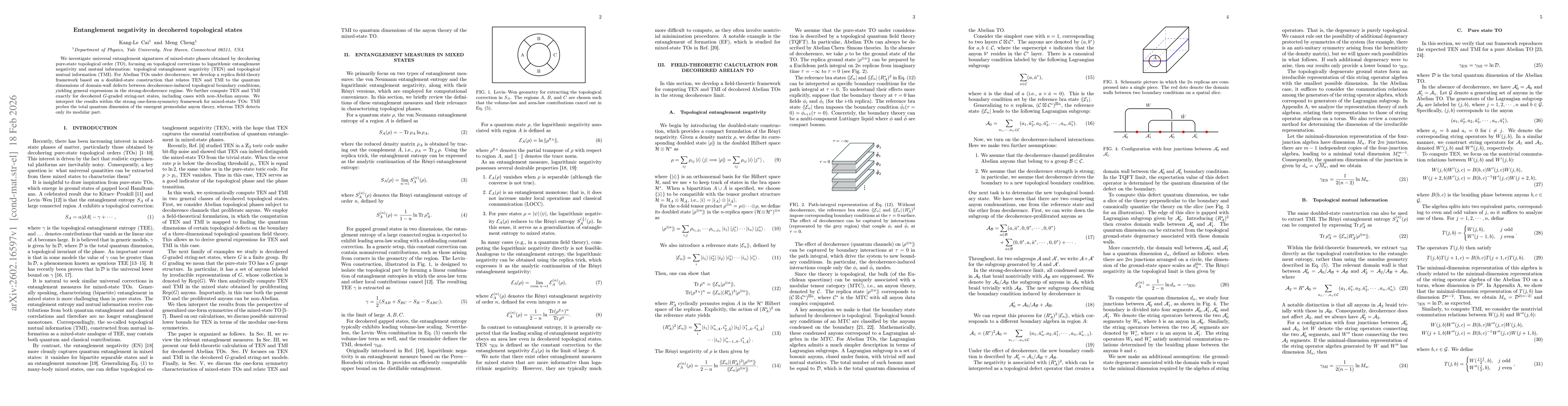 Thumbnail for Entanglement negativity in decohered topological states